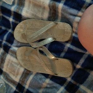 Cute silver flipflops